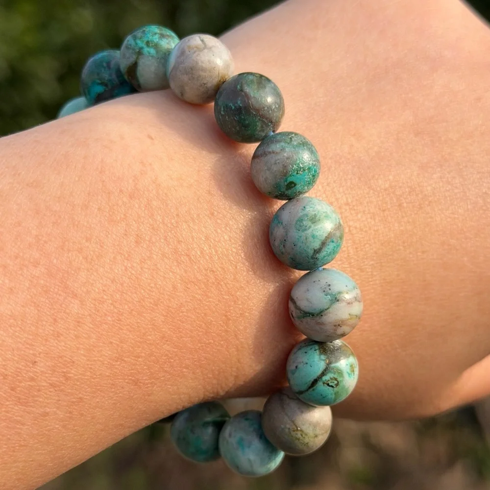 11mm stretchable chrysocolla‎ bracelet 1085